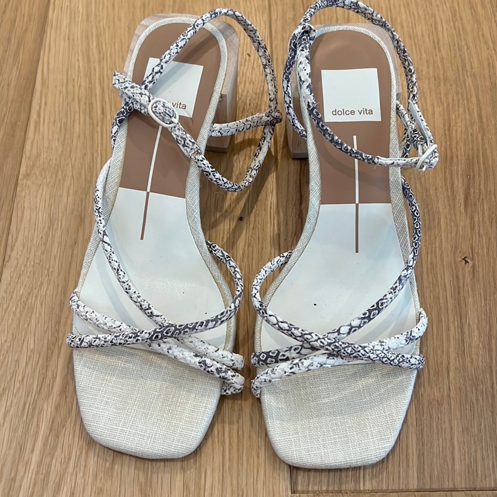 Dolce Vita Snakeskin block heel sandal